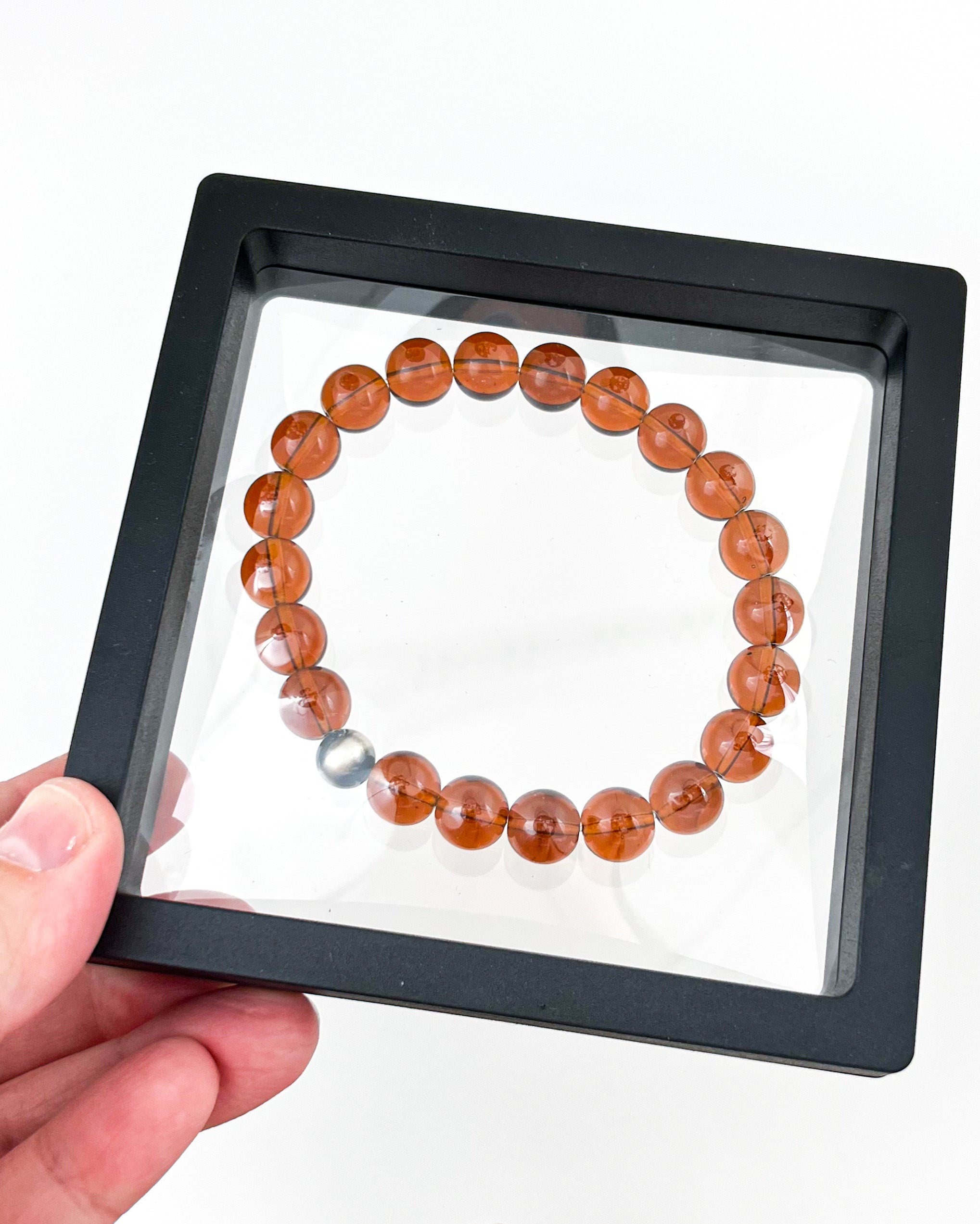 Sutton Bracelet | Transparent Amber Glass Beads | Scripted Jewelry